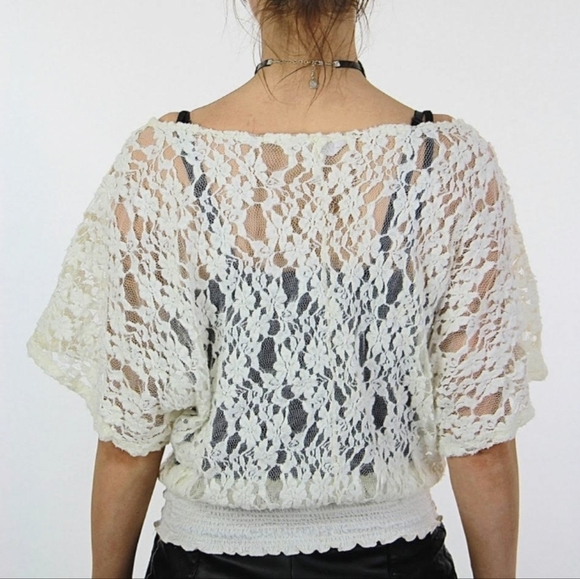 NWT LACE Stretch Boho Lace Festival Top - Picture 2 of 11